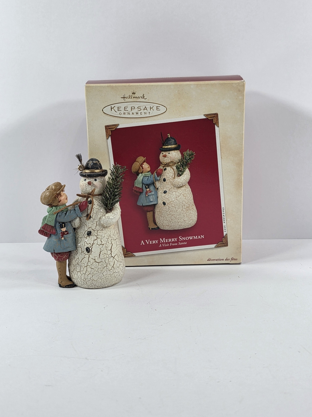 Hallmark A Very Merry Snowman Keepsake Ornament 2003 Crackled Finish